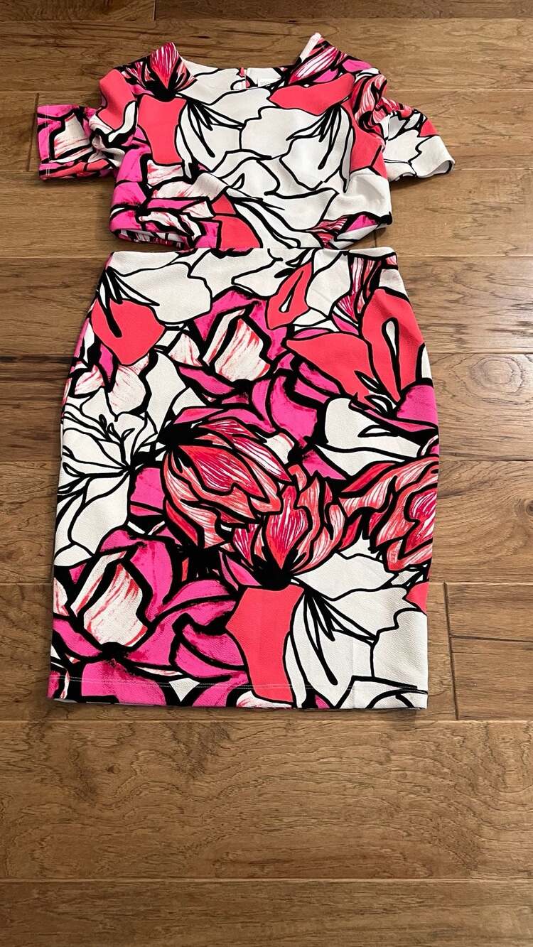 Bisou Bisou Michele Bohbot Floral Cutout Bodycon Mini Dress - Picture 3 of 8